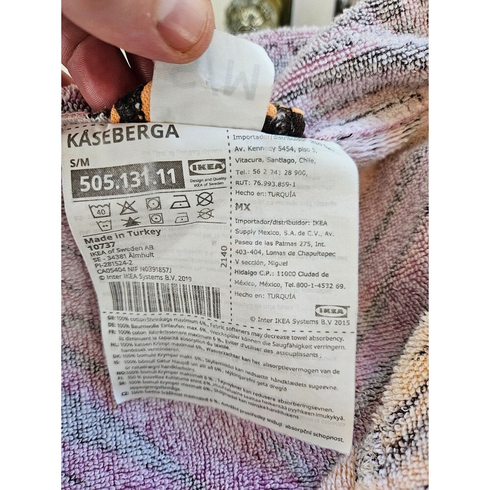 IKEA KÅSEBERGA Hooded Poncho S/M Tropical Print Terry Cotton Pullover Surfing - Picture 9 of 9